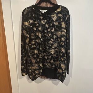 DAVI & DANI Black and Gold Women's Sweatshirt